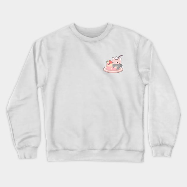 Strawberry Cat Crewneck Sweatshirt by June Studio